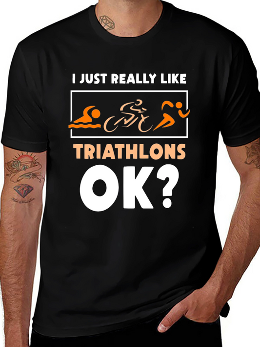Triathlon Lovers Black T-Shirt