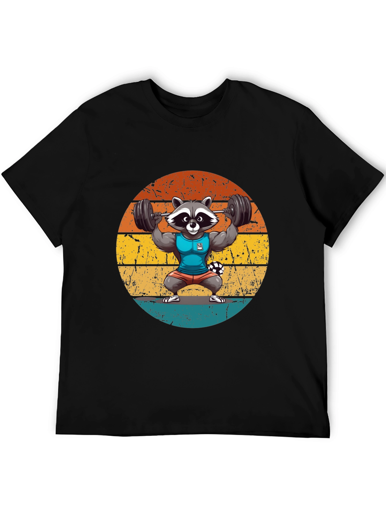 Raccoon Gym T-Shirt - Funny Weightlifting Design