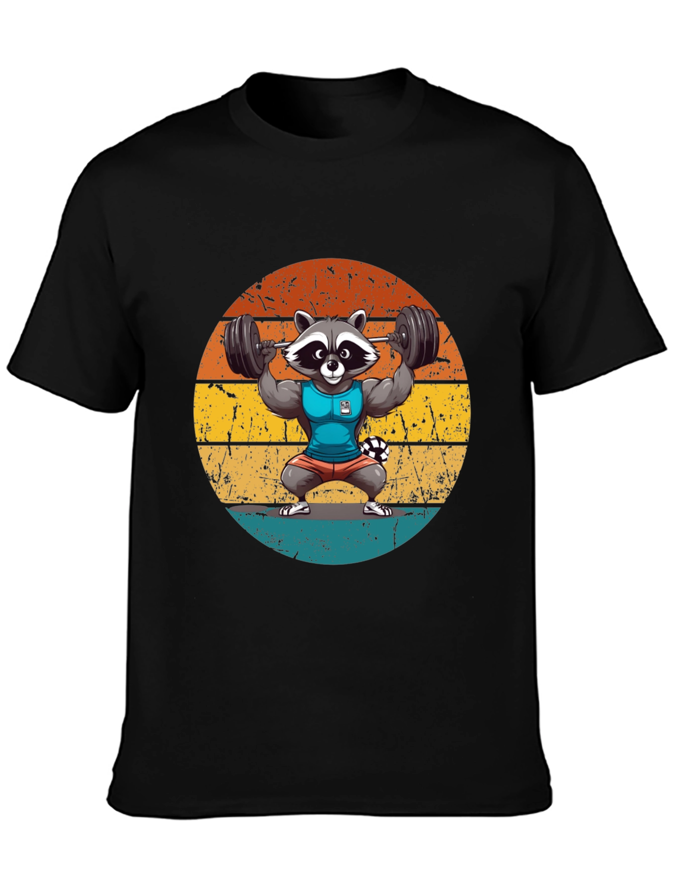 Raccoon Gym T-Shirt - Funny Weightlifting Design