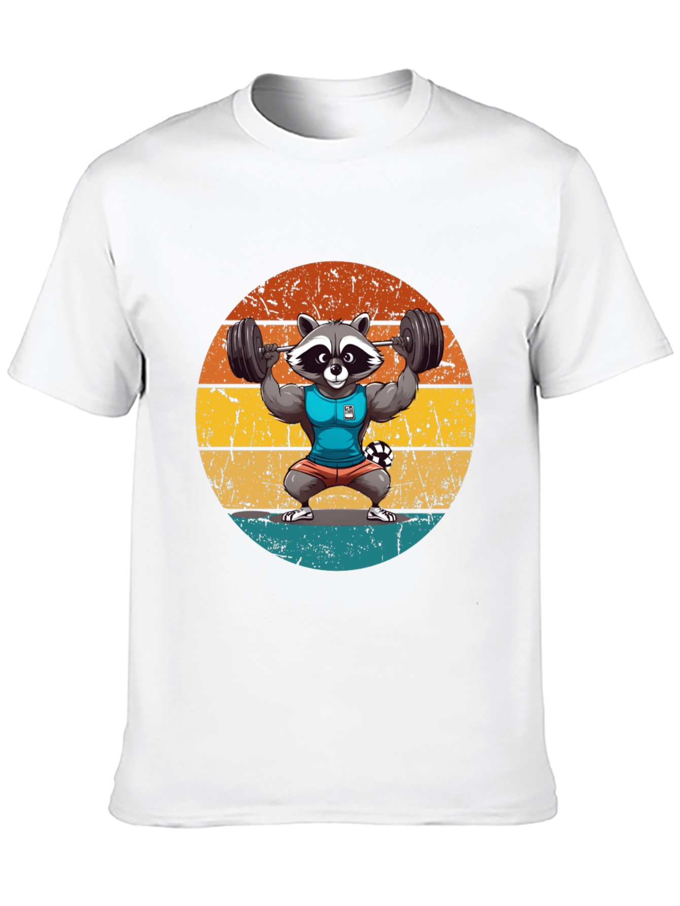 Raccoon Gym T-Shirt - Funny Weightlifting Design