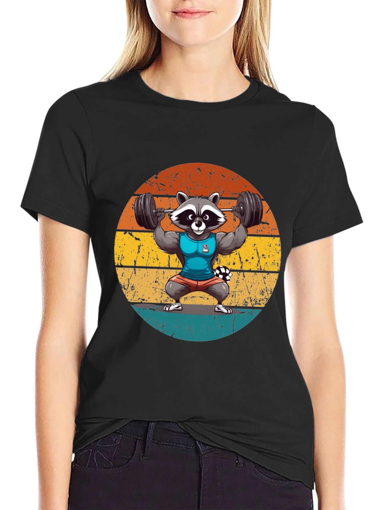 Raccoon Gym T-Shirt - Funny Weightlifting Design