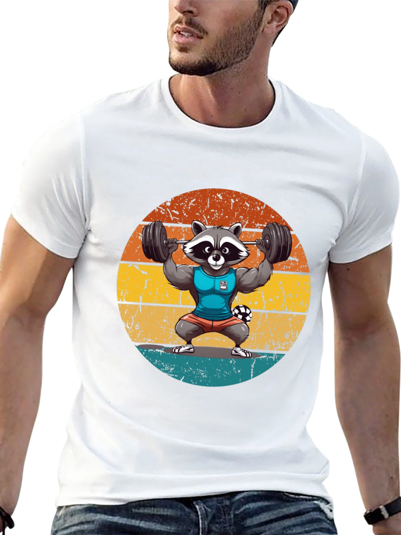Raccoon Gym T-Shirt - Funny Weightlifting Design