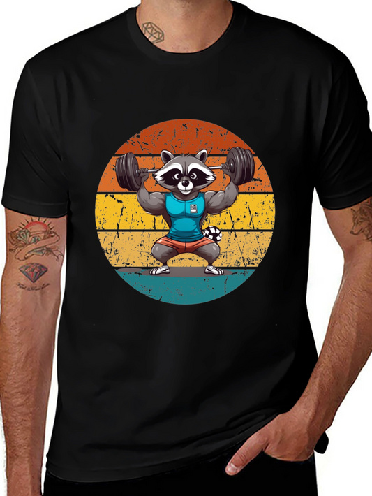 Raccoon Gym T-Shirt - Funny Weightlifting Design