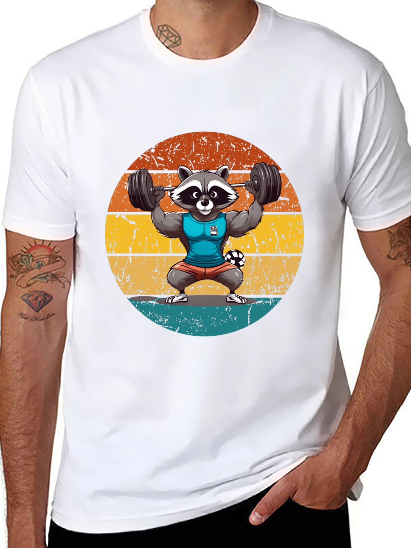 Raccoon Gym T-Shirt - Funny Weightlifting Design