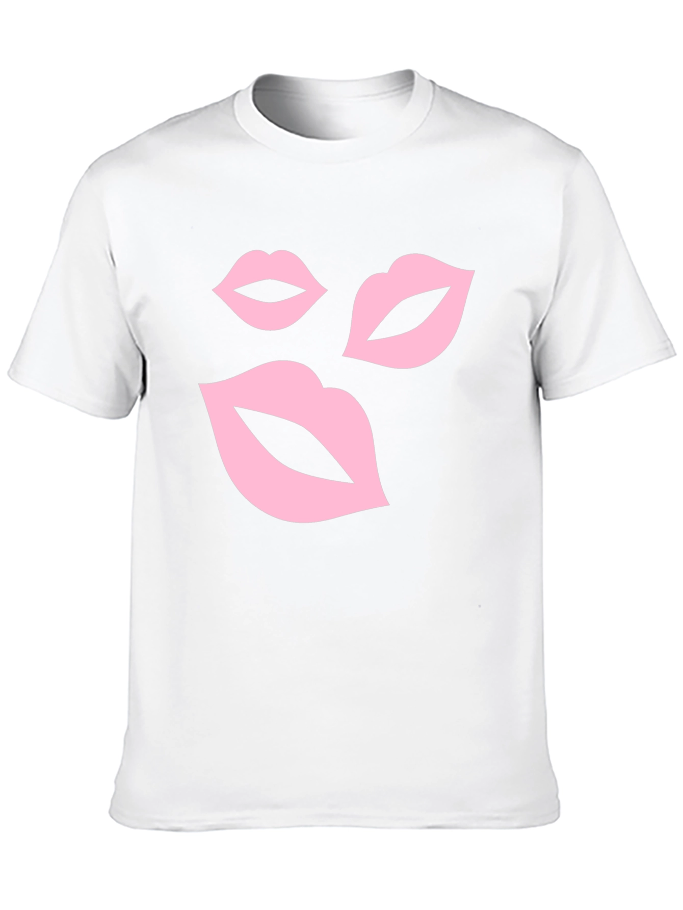 Pink Lips Graphic Black T-Shirt