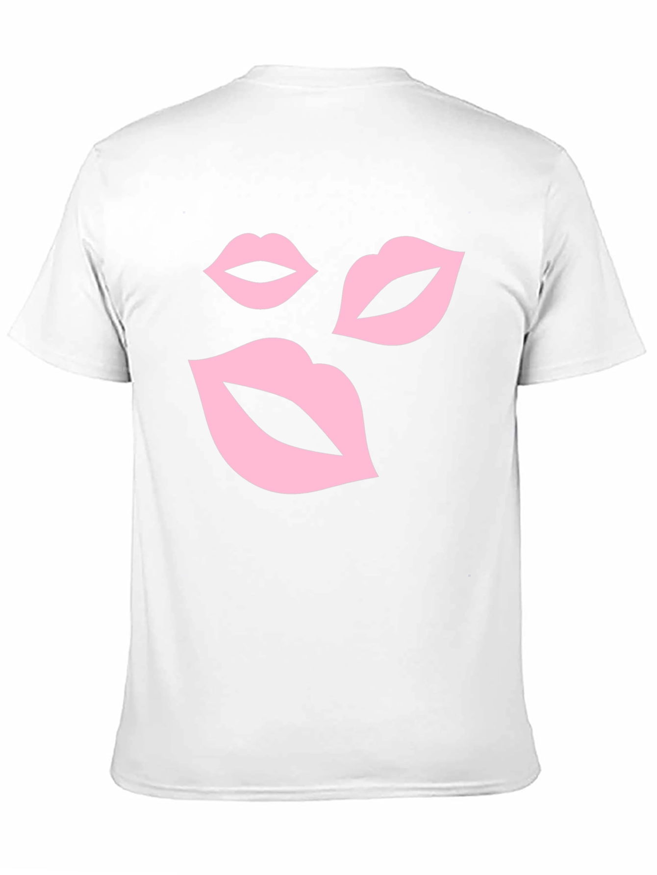 Pink Lips Graphic Black T-Shirt