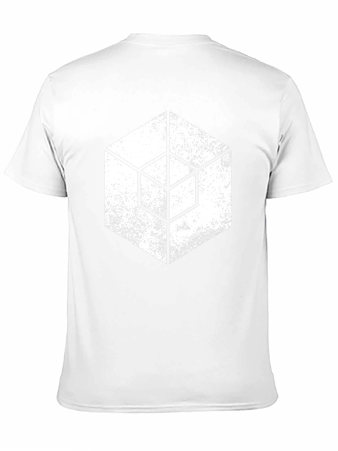 Geometric Cube Graphic T-Shirt - Grunge Style