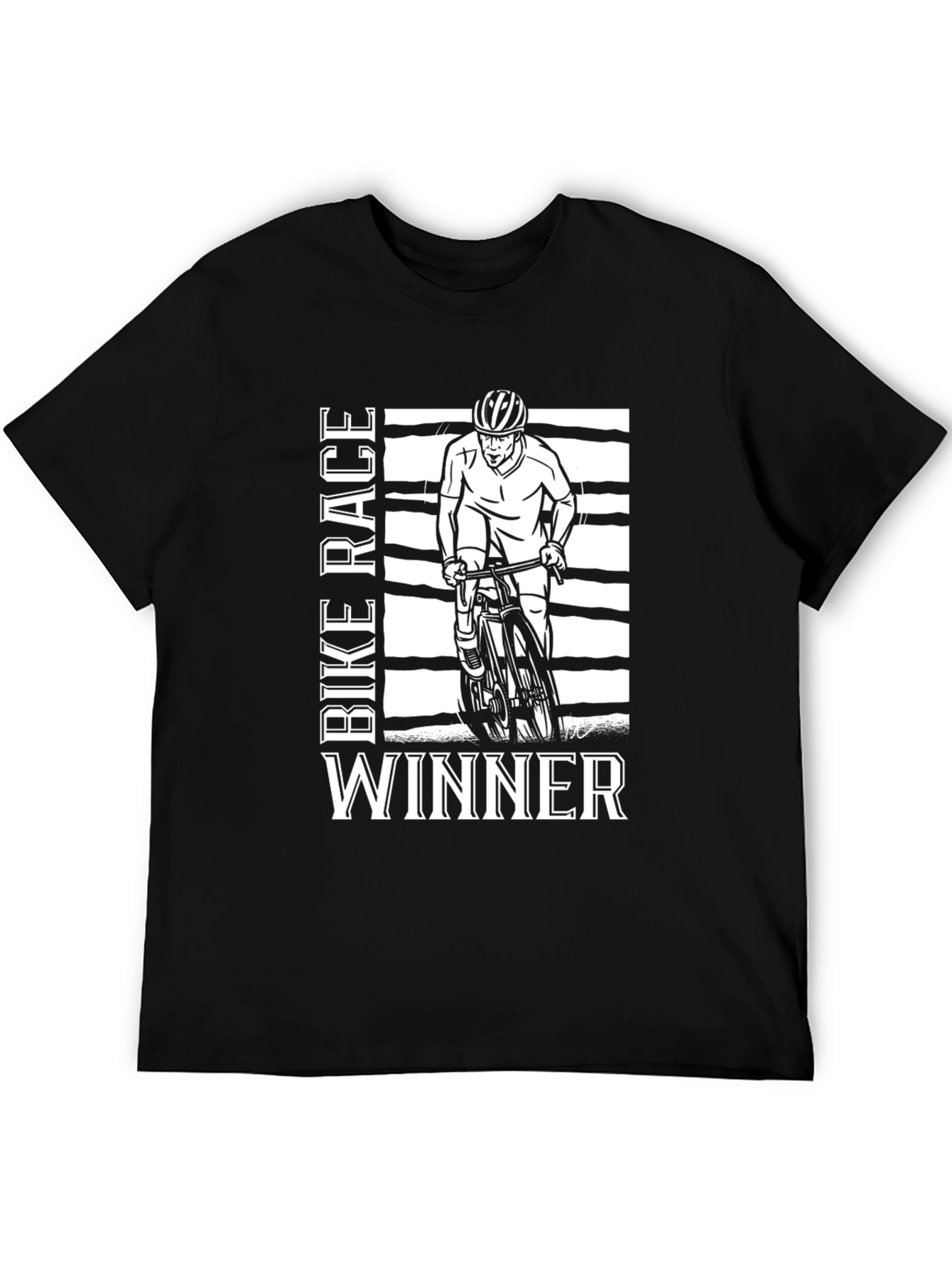 Bike Race Winner T-Shirt - Black Graphic Tee