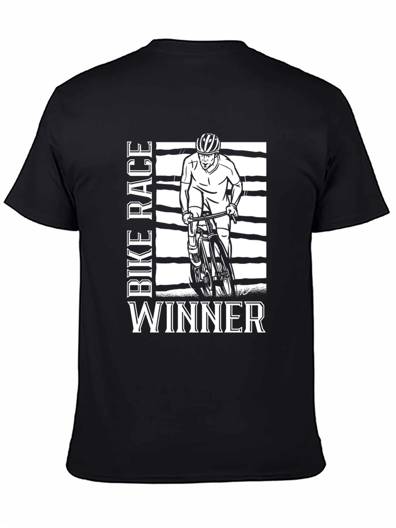 Bike Race Winner T-Shirt - Black Graphic Tee