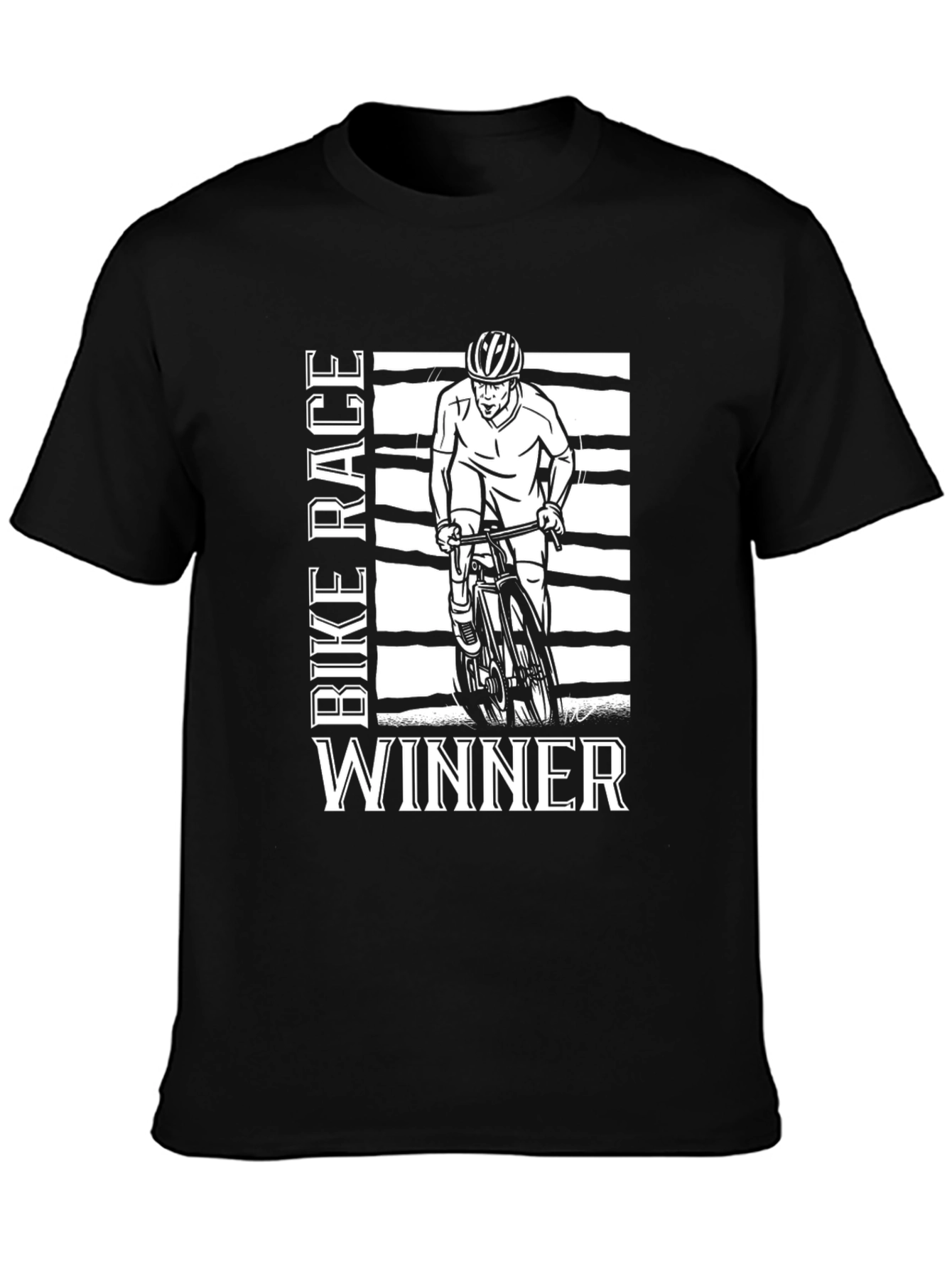Bike Race Winner T-Shirt - Black Graphic Tee