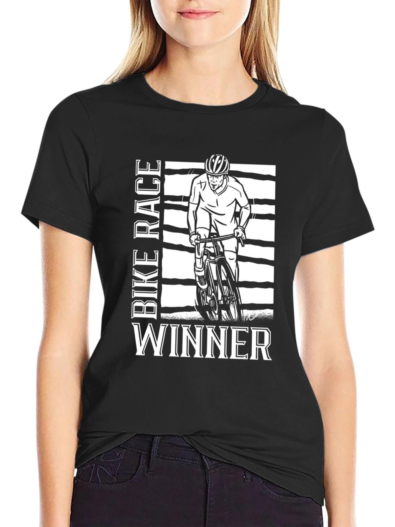 Bike Race Winner T-Shirt - Black Graphic Tee