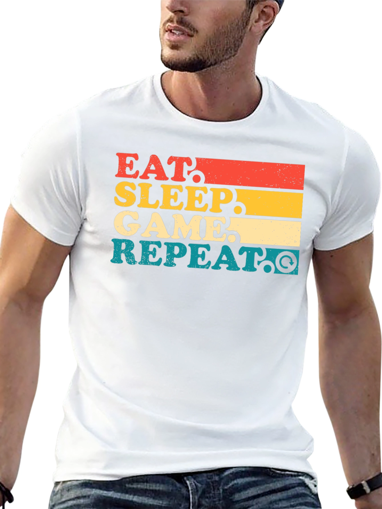 Eat Sleep Game Repeat Graphic Tee