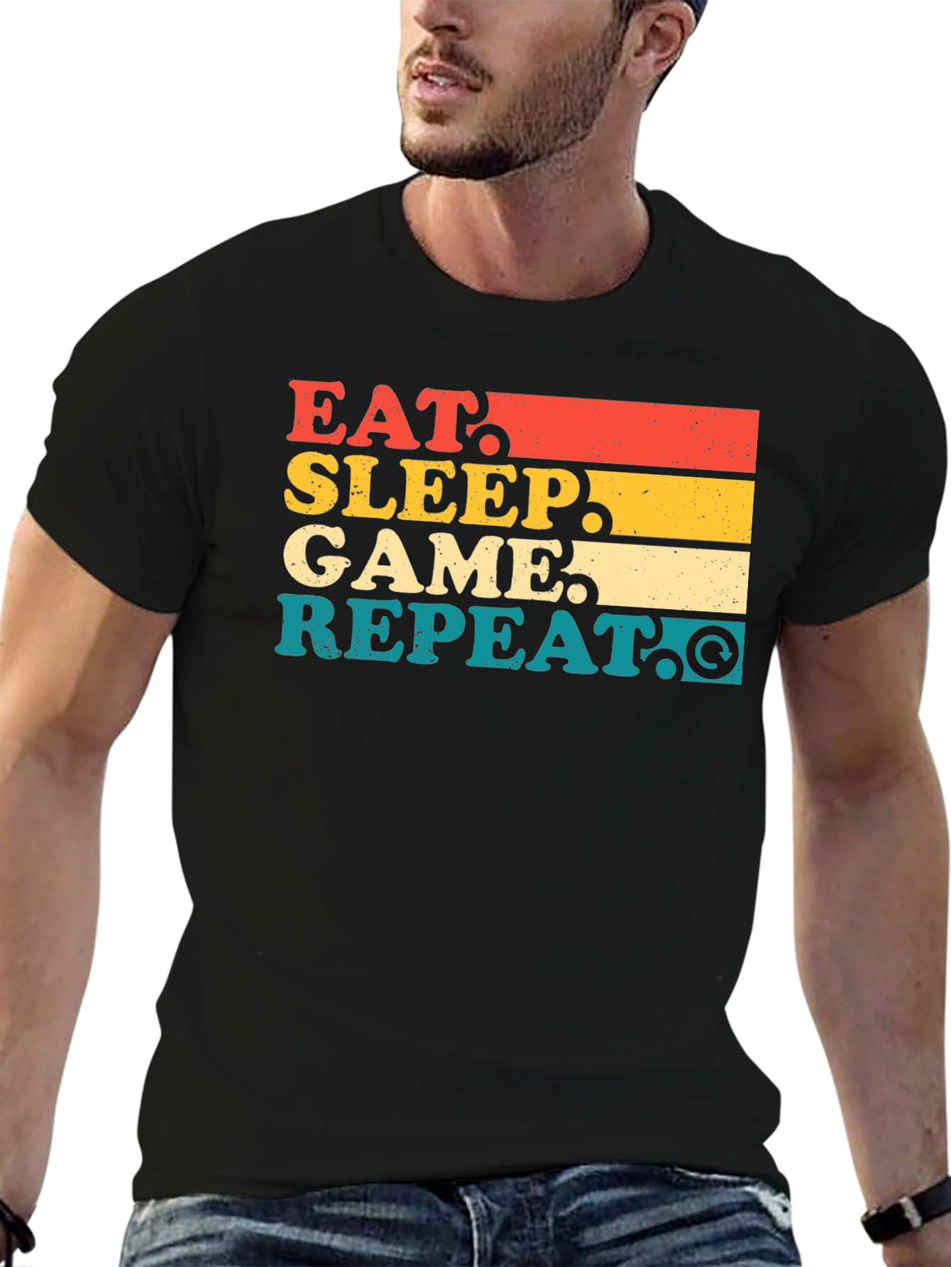 Eat Sleep Game Repeat Graphic Tee
