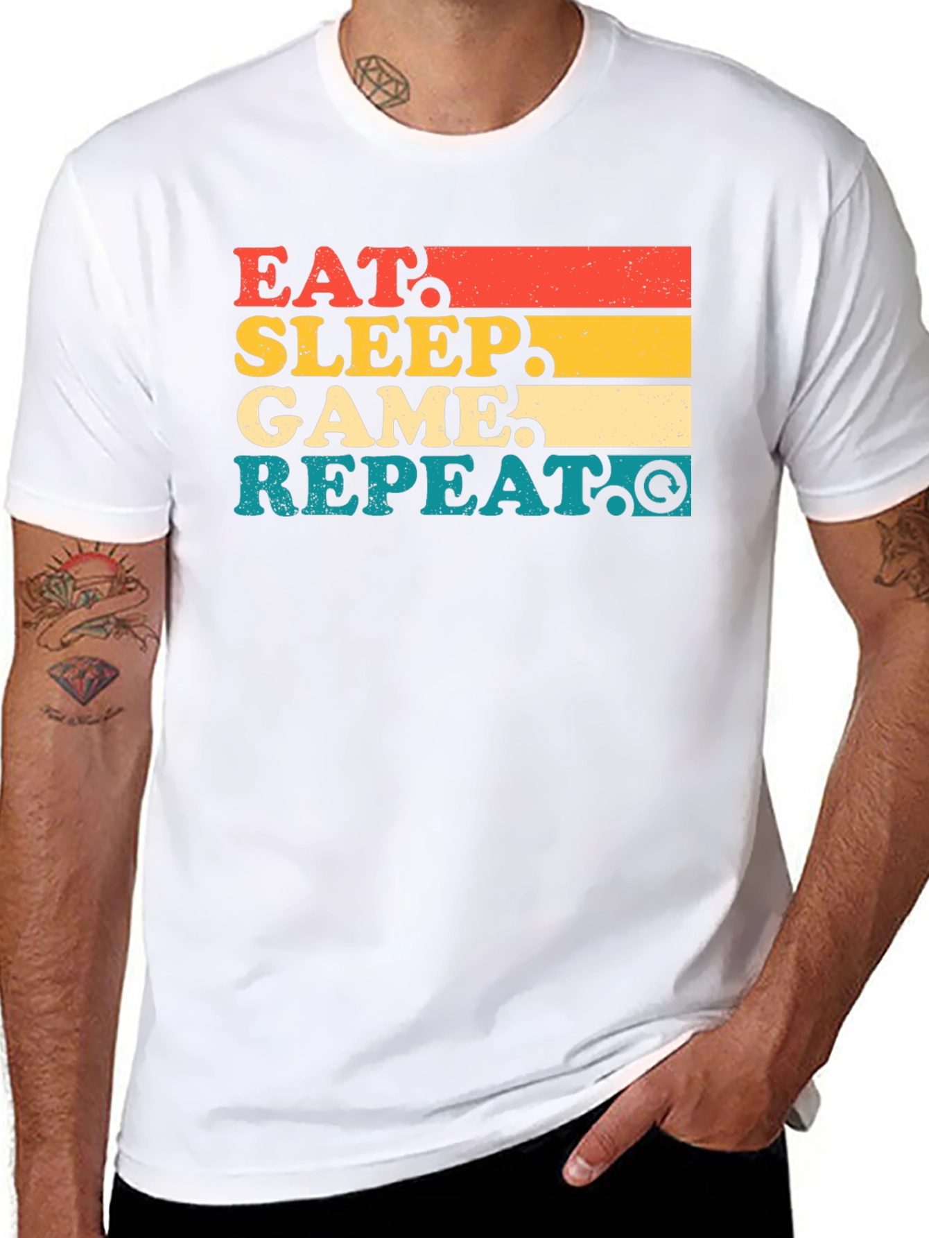 Eat Sleep Game Repeat Graphic Tee
