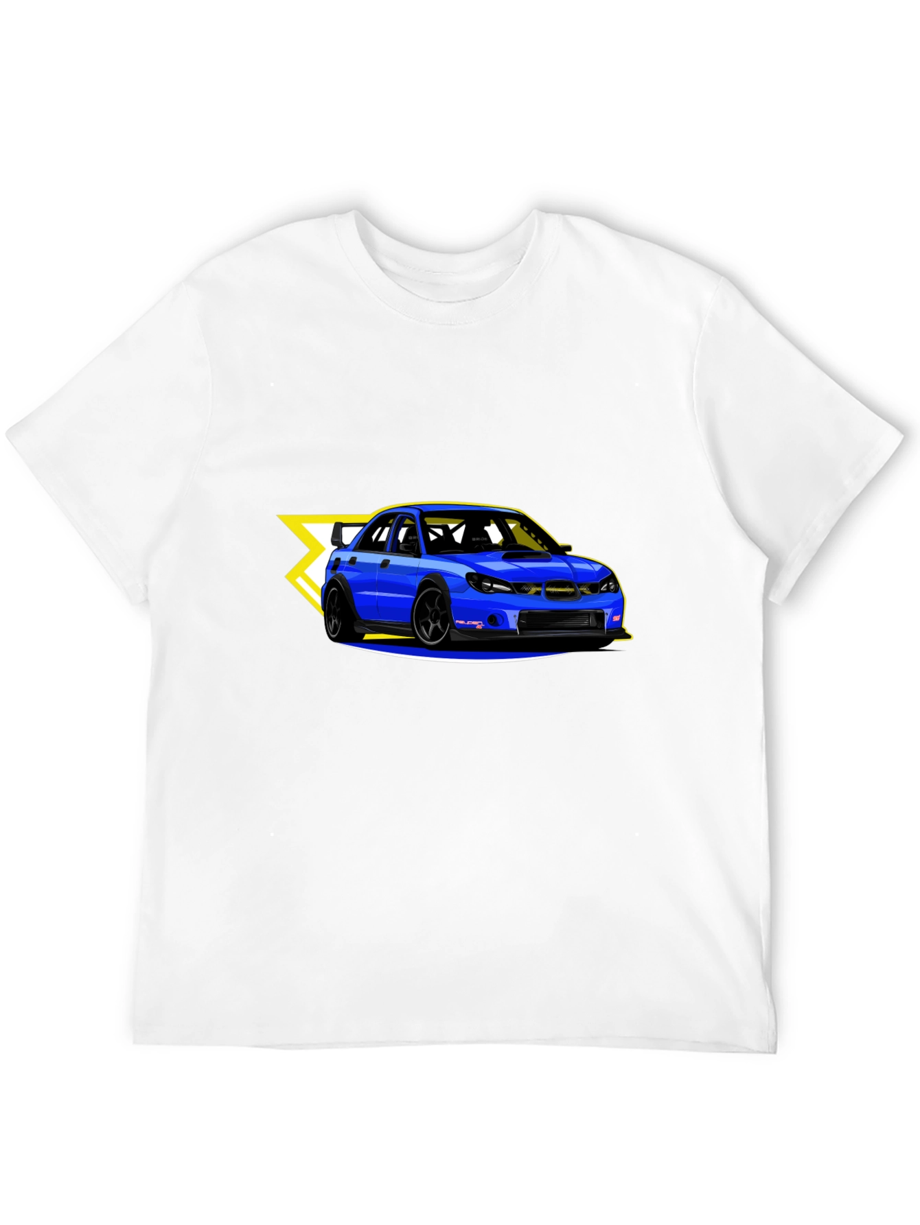 Blue Car Graphic Black T-Shirt