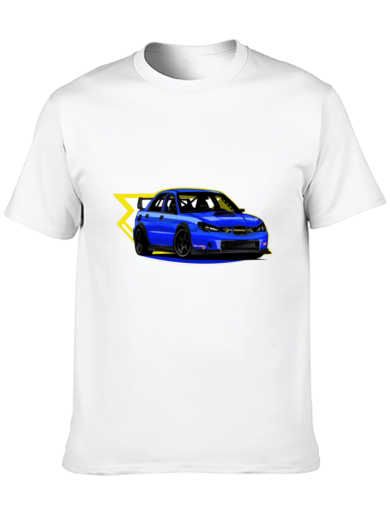 Blue Car Graphic Black T-Shirt