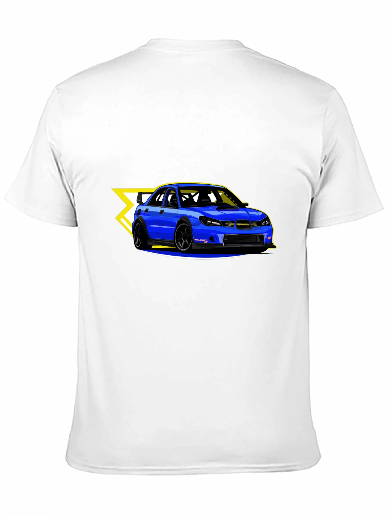 Blue Car Graphic Black T-Shirt