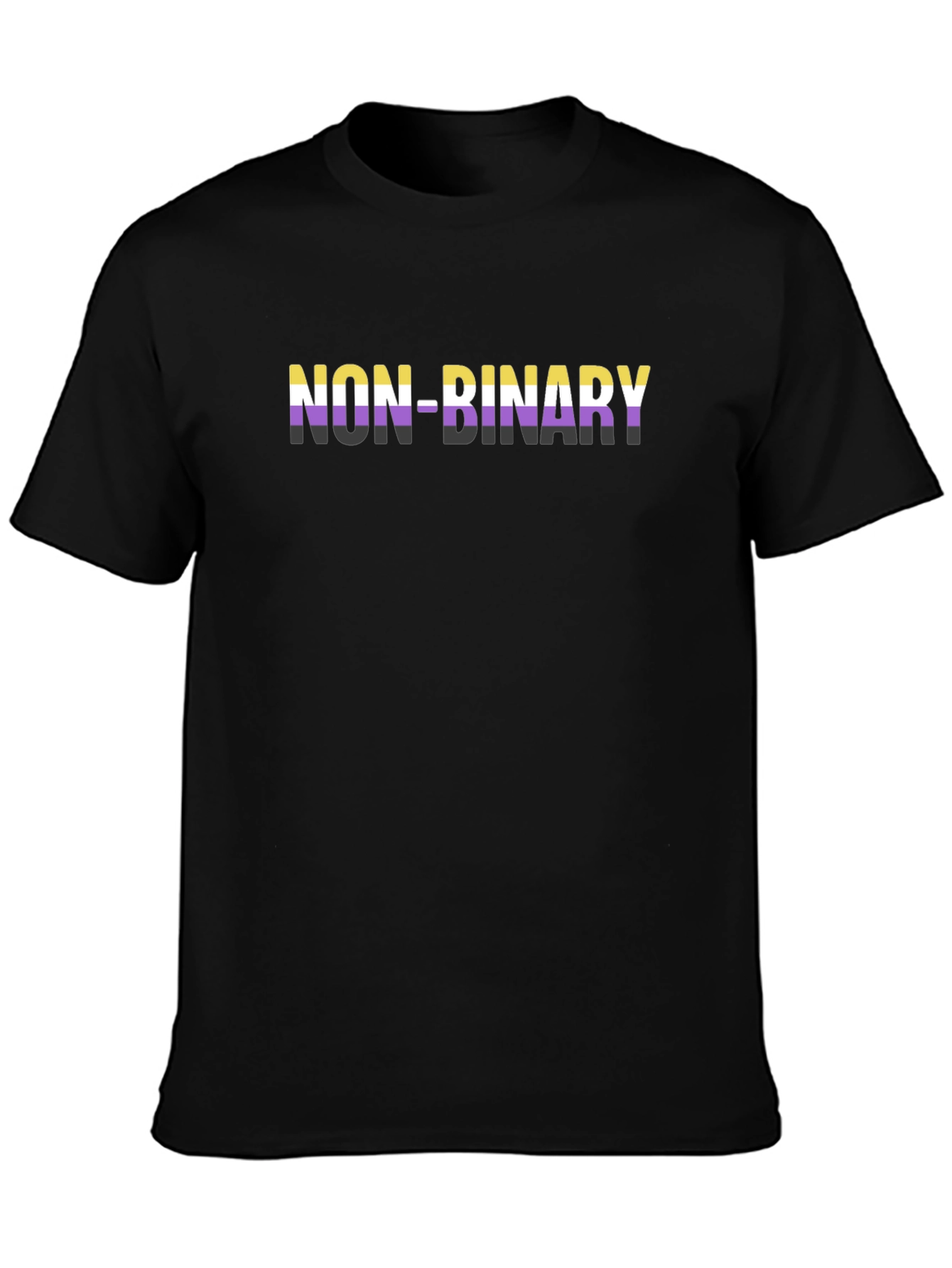 Non-Binary Pride T-Shirt - Black Cotton LGBTQ+ Apparel