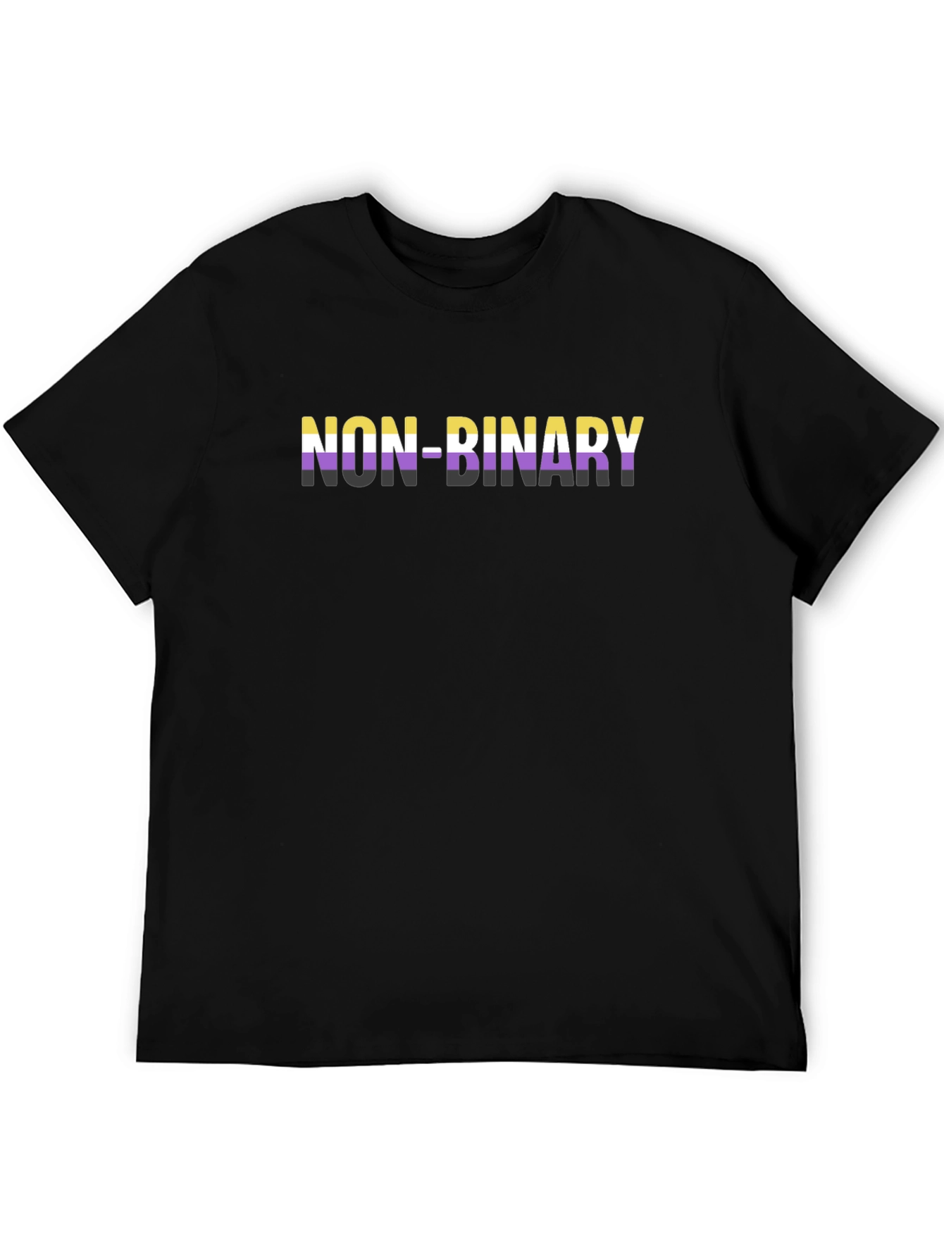 Non-Binary Pride T-Shirt - Black Cotton LGBTQ+ Apparel