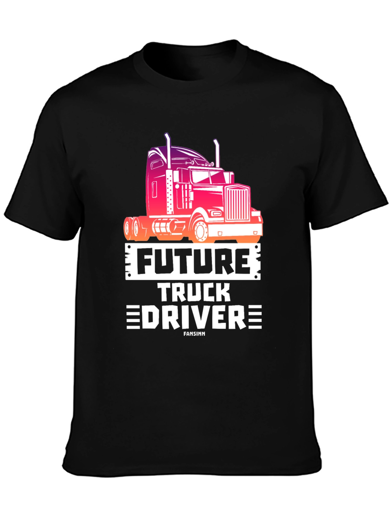 Future Truck Driver Black Graphic Tee