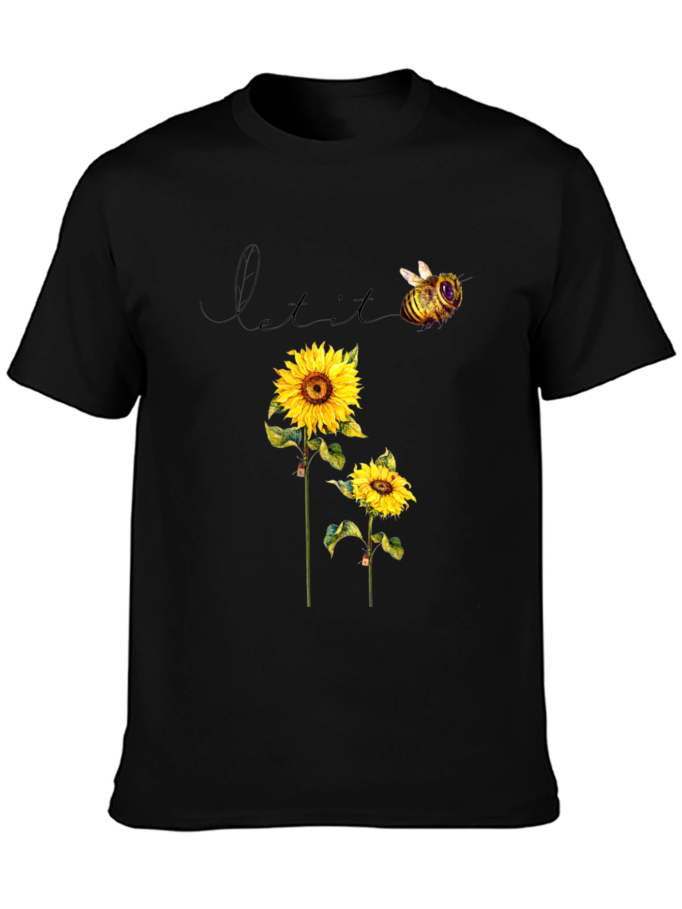 Sunflower & Bee Graphic T-Shirt