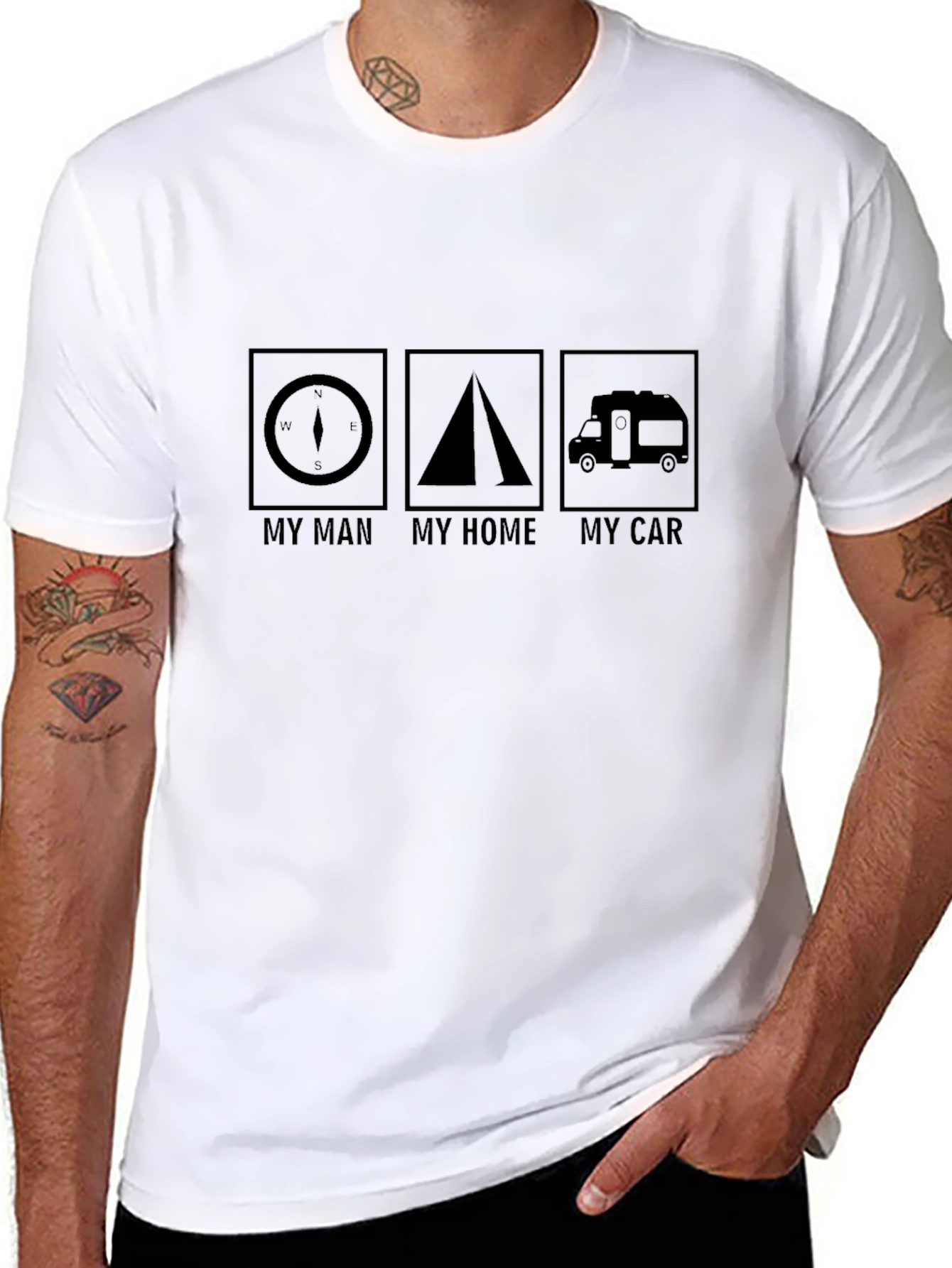 My Man My Home My Car Black Graphic T-Shirt