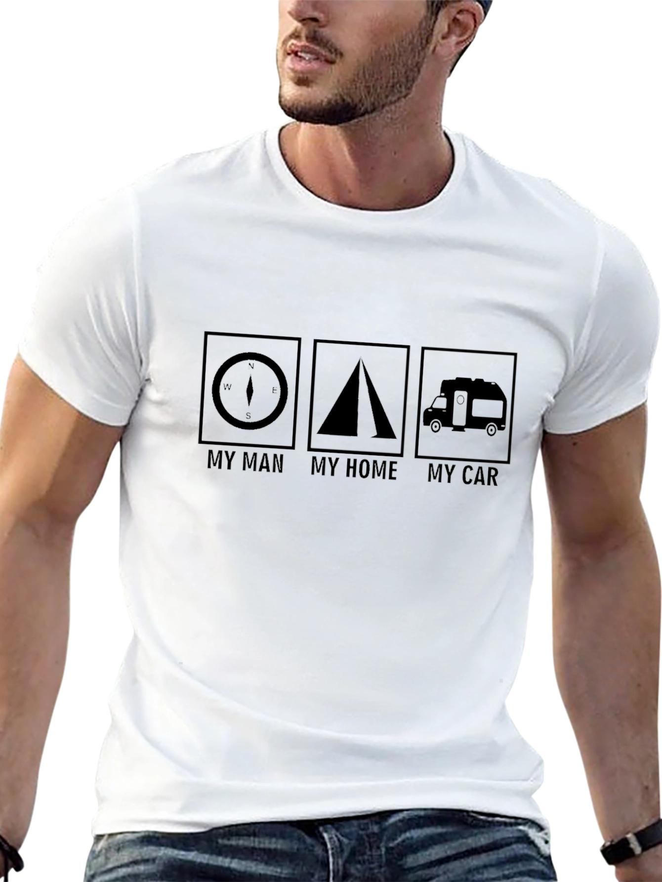 My Man My Home My Car Black Graphic T-Shirt