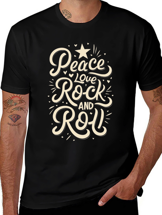 Peace Love Rock and Roll Graphic T-Shirt
