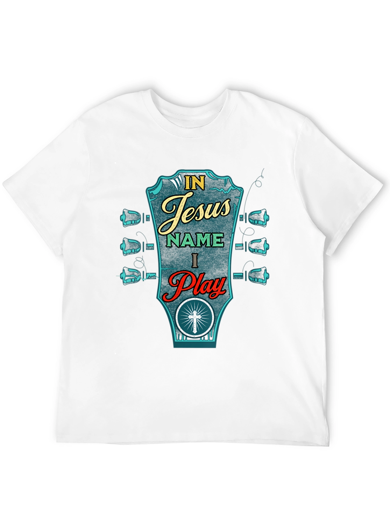 In Jesus Name I Play Guitar Graphic T-Shirt