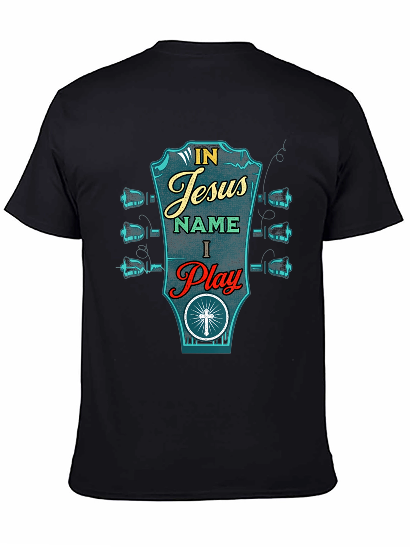In Jesus Name I Play Guitar Graphic T-Shirt