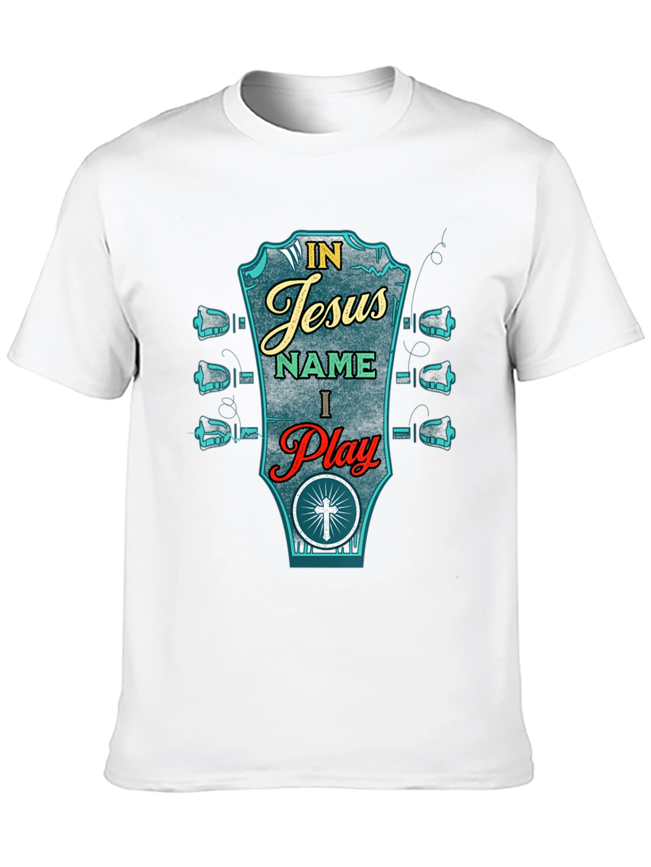 In Jesus Name I Play Guitar Graphic T-Shirt