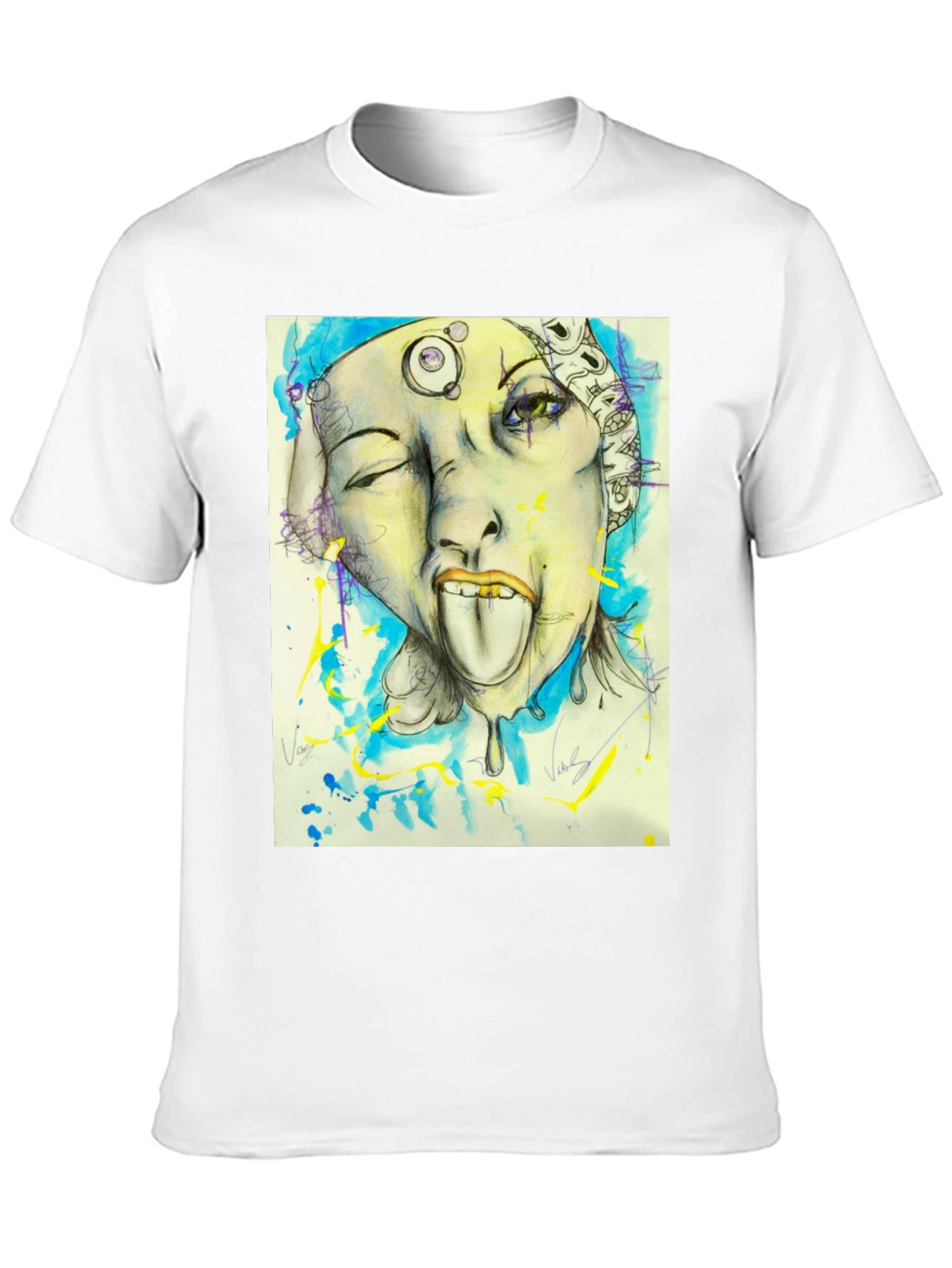 Unique Graphic Print Black Tee