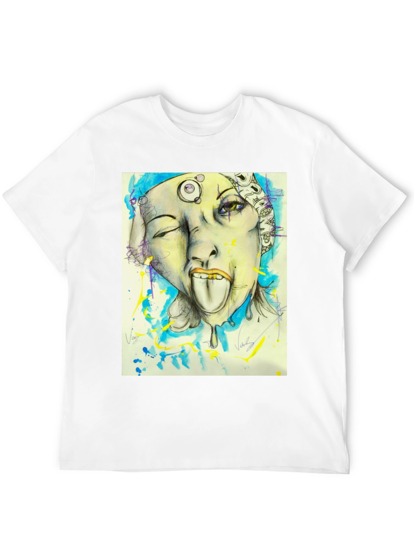 Unique Graphic Print Black Tee