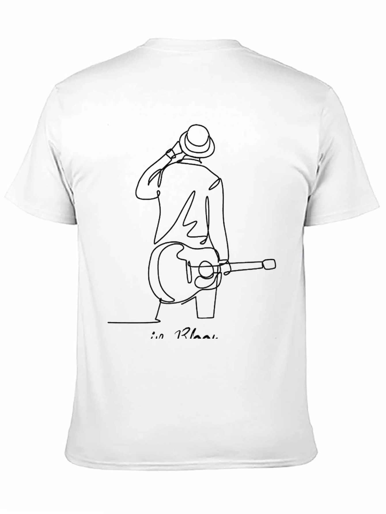 Guitarist Line Art Black T-Shirt