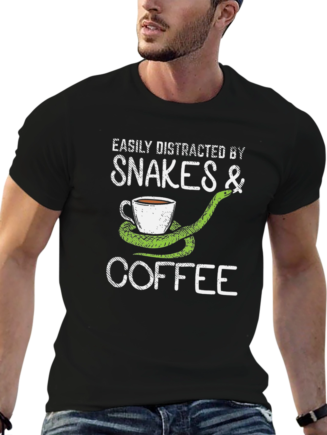 Snakes & Coffee T-Shirt Distracted Easily