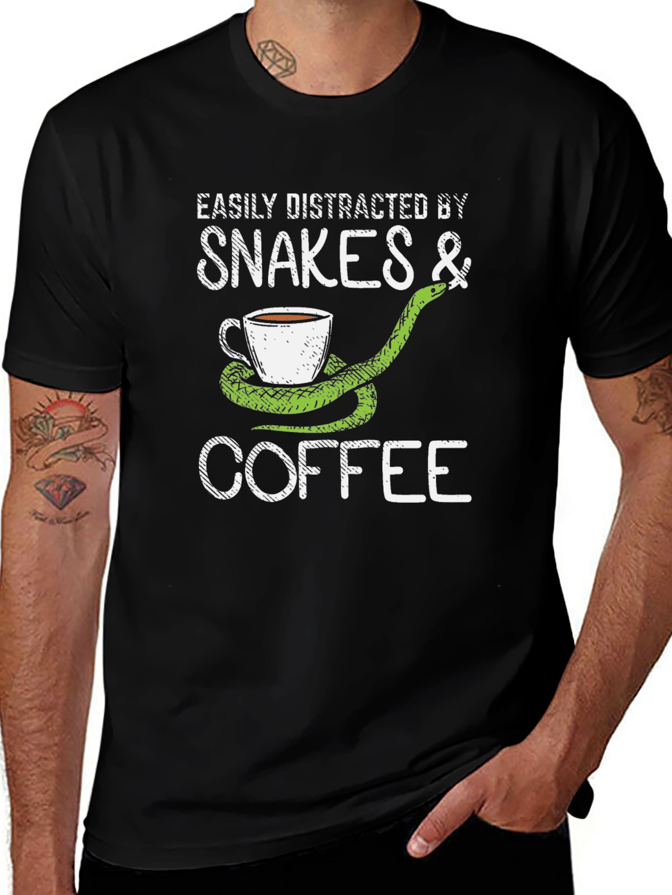 Snakes & Coffee T-Shirt Distracted Easily