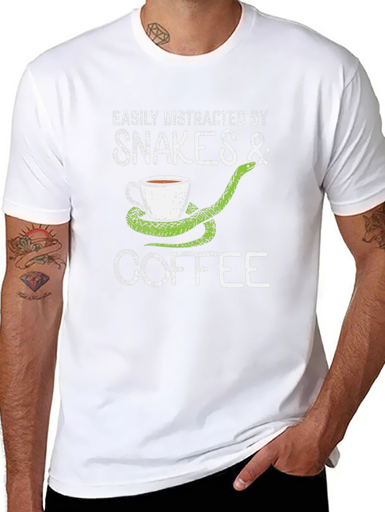 Snakes & Coffee T-Shirt Distracted Easily