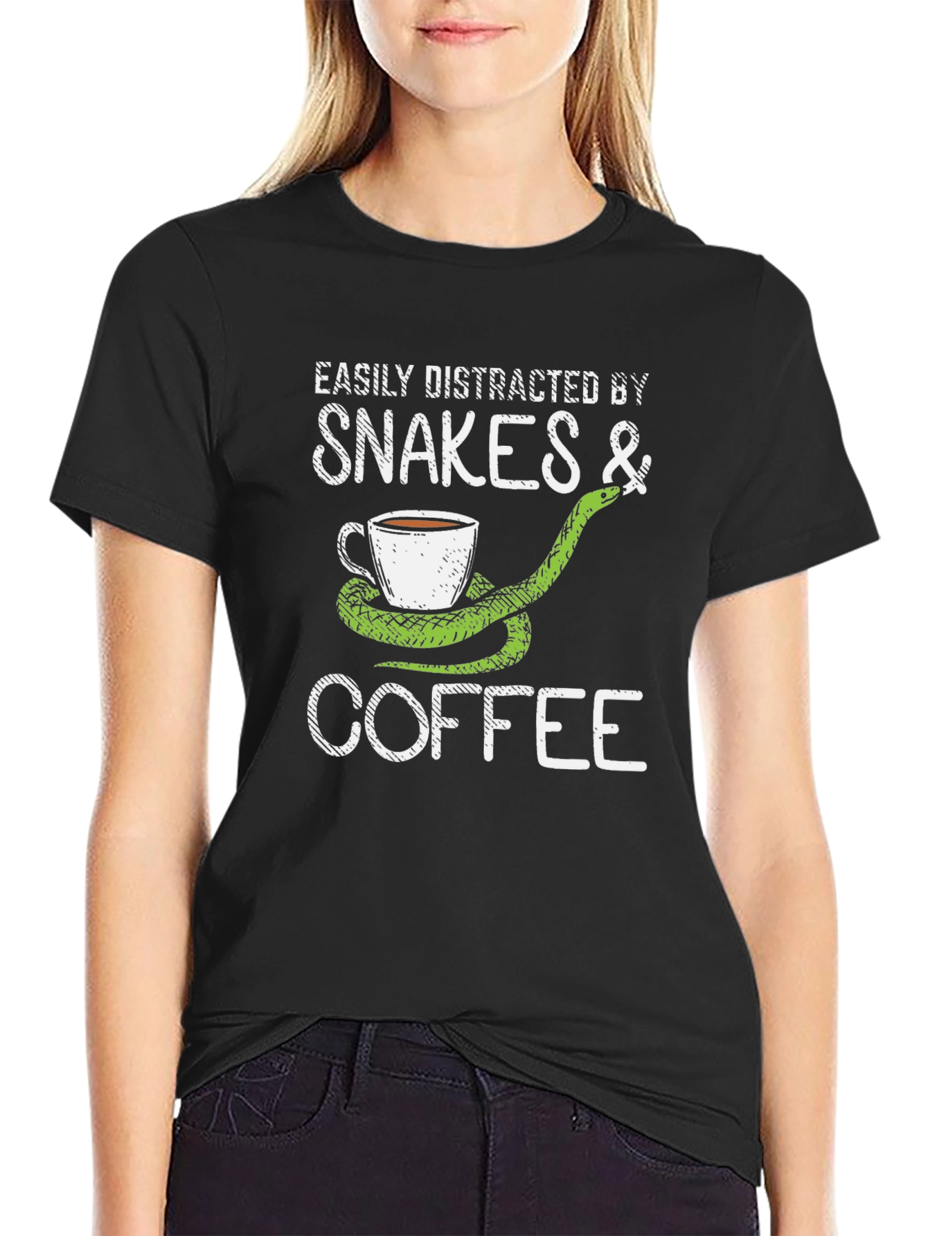 Snakes & Coffee T-Shirt Distracted Easily