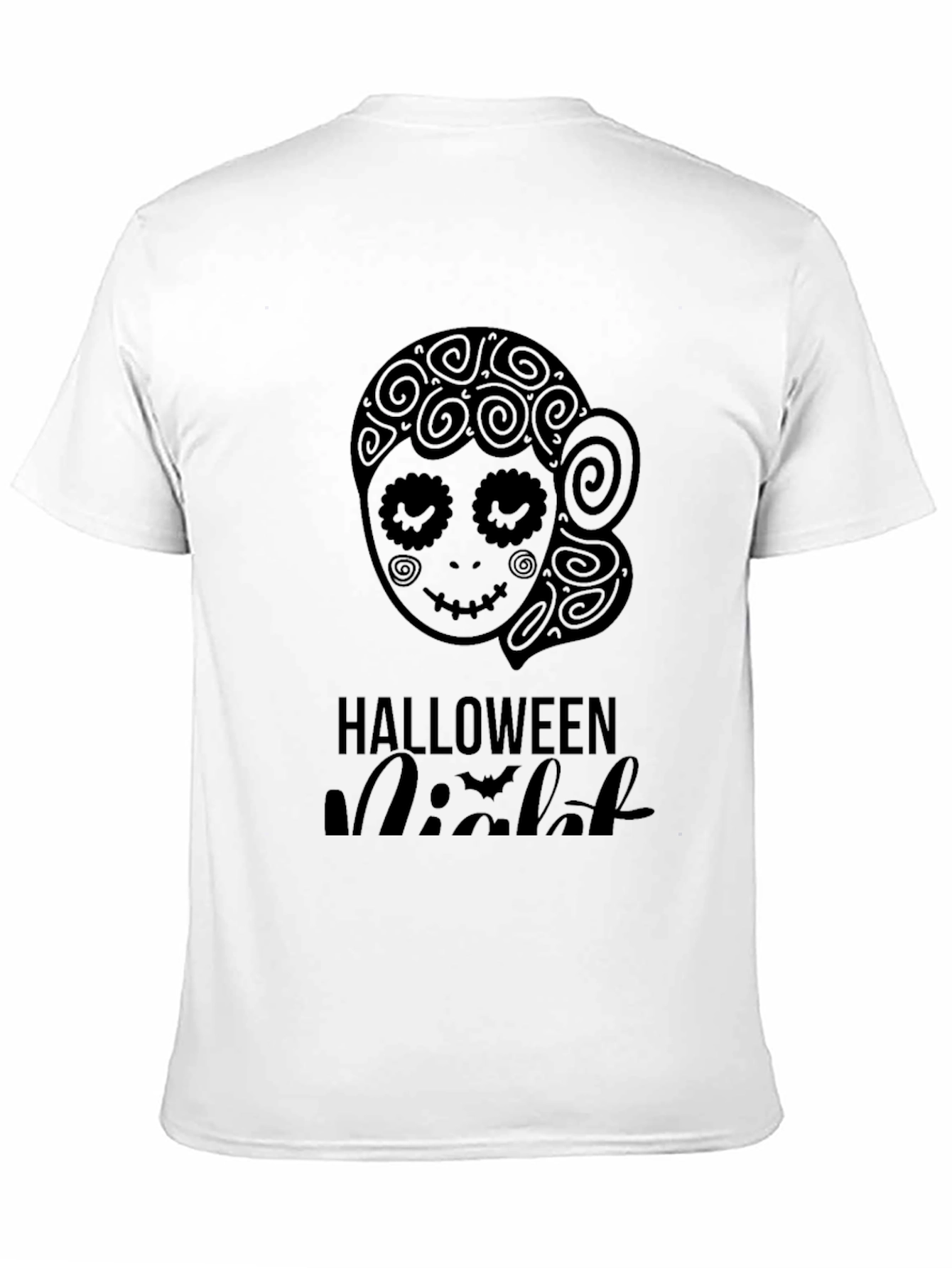 Halloween Night Sugar Skull Black T-Shirt