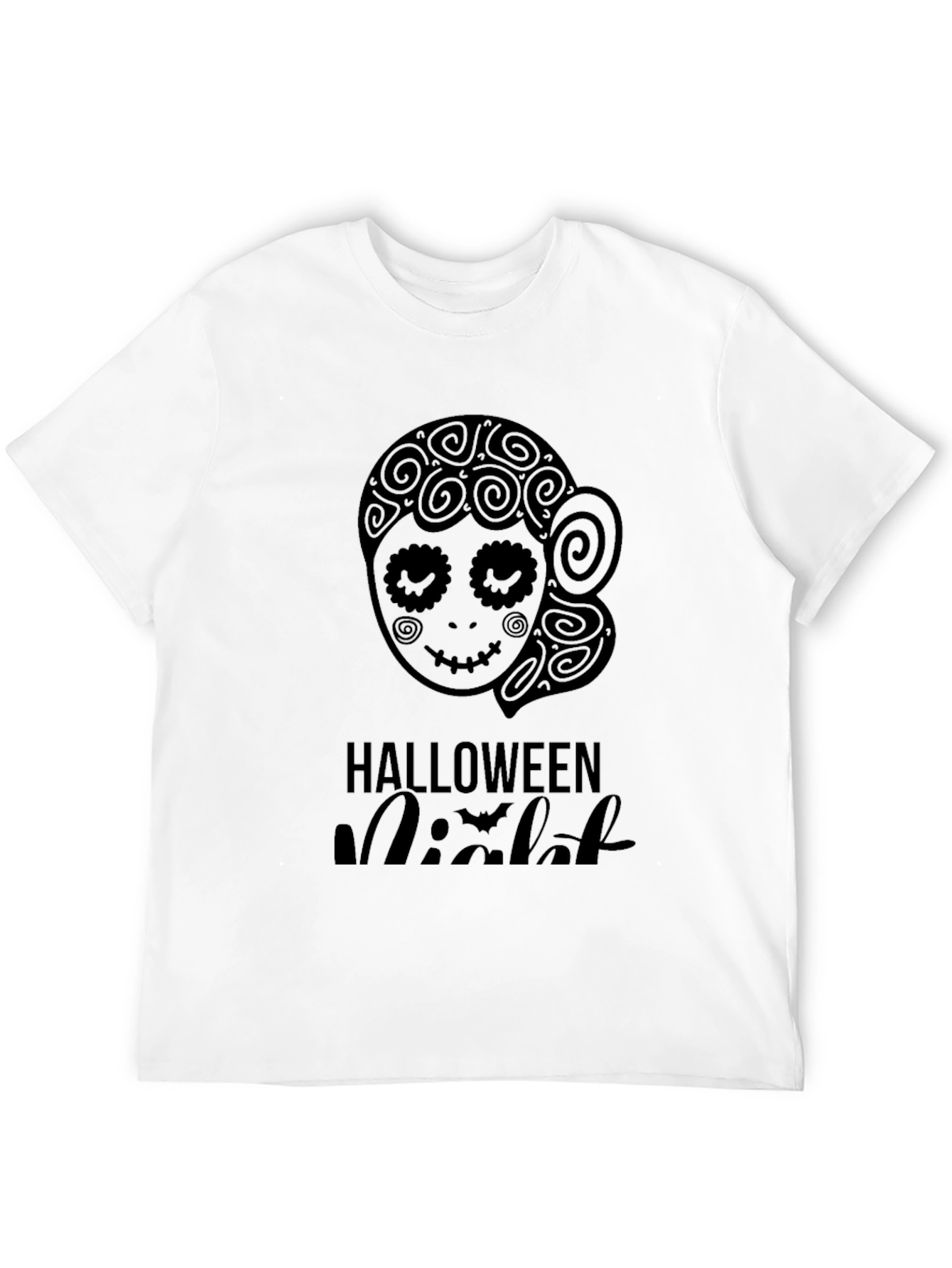 Halloween Night Sugar Skull Black T-Shirt