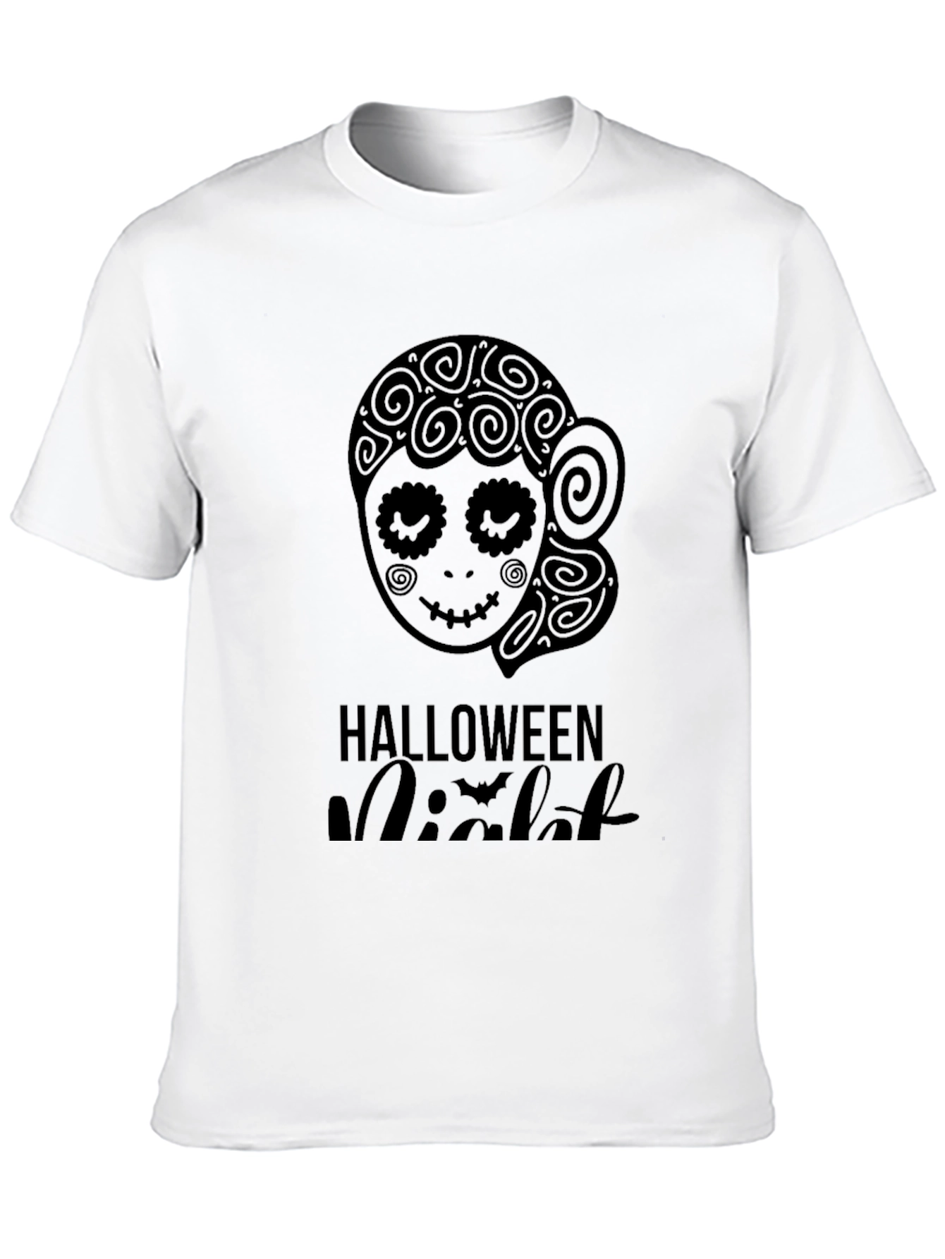 Halloween Night Sugar Skull Black T-Shirt
