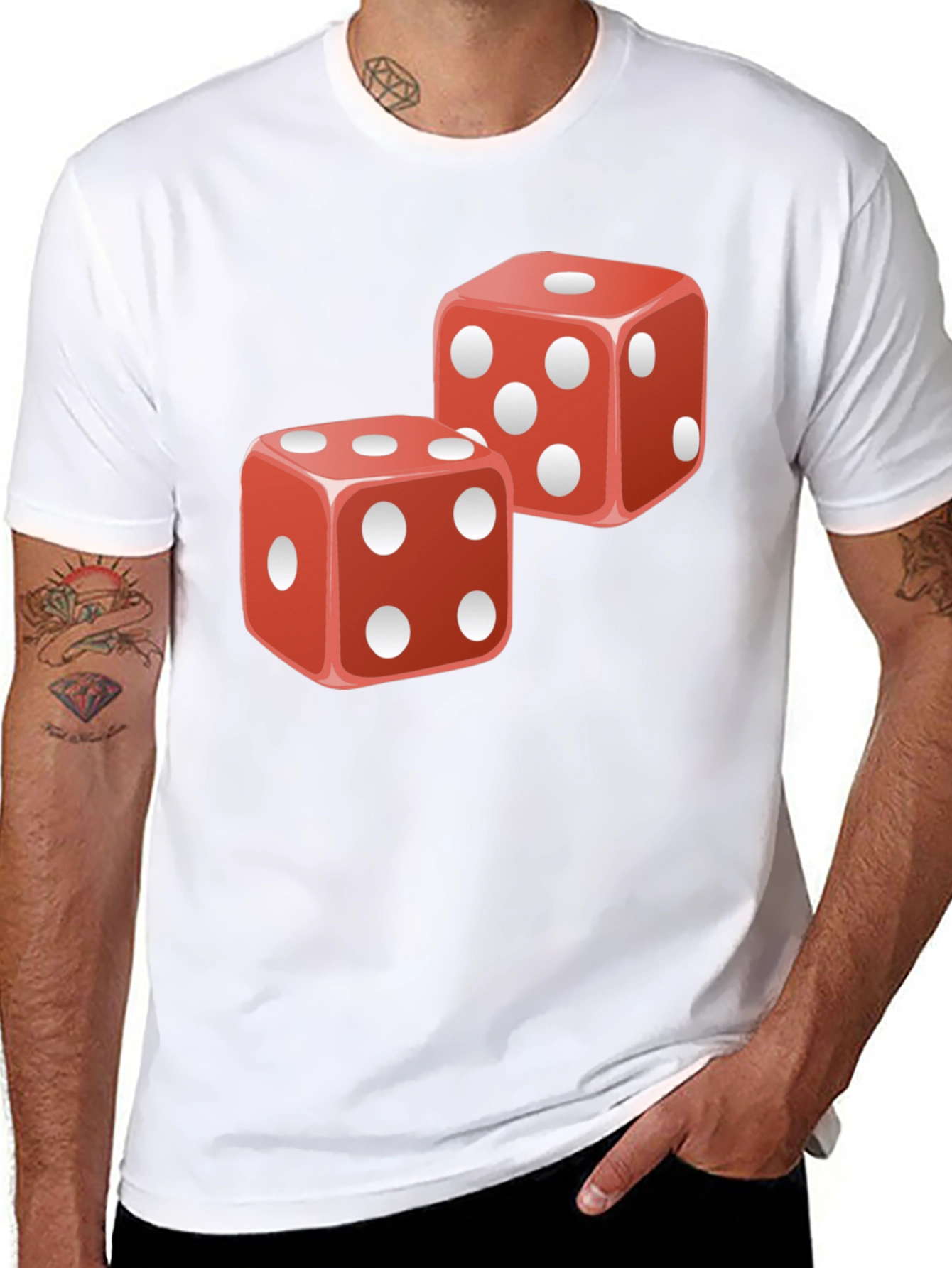 Lucky Dice Graphic T-Shirt - Black Cotton Tee