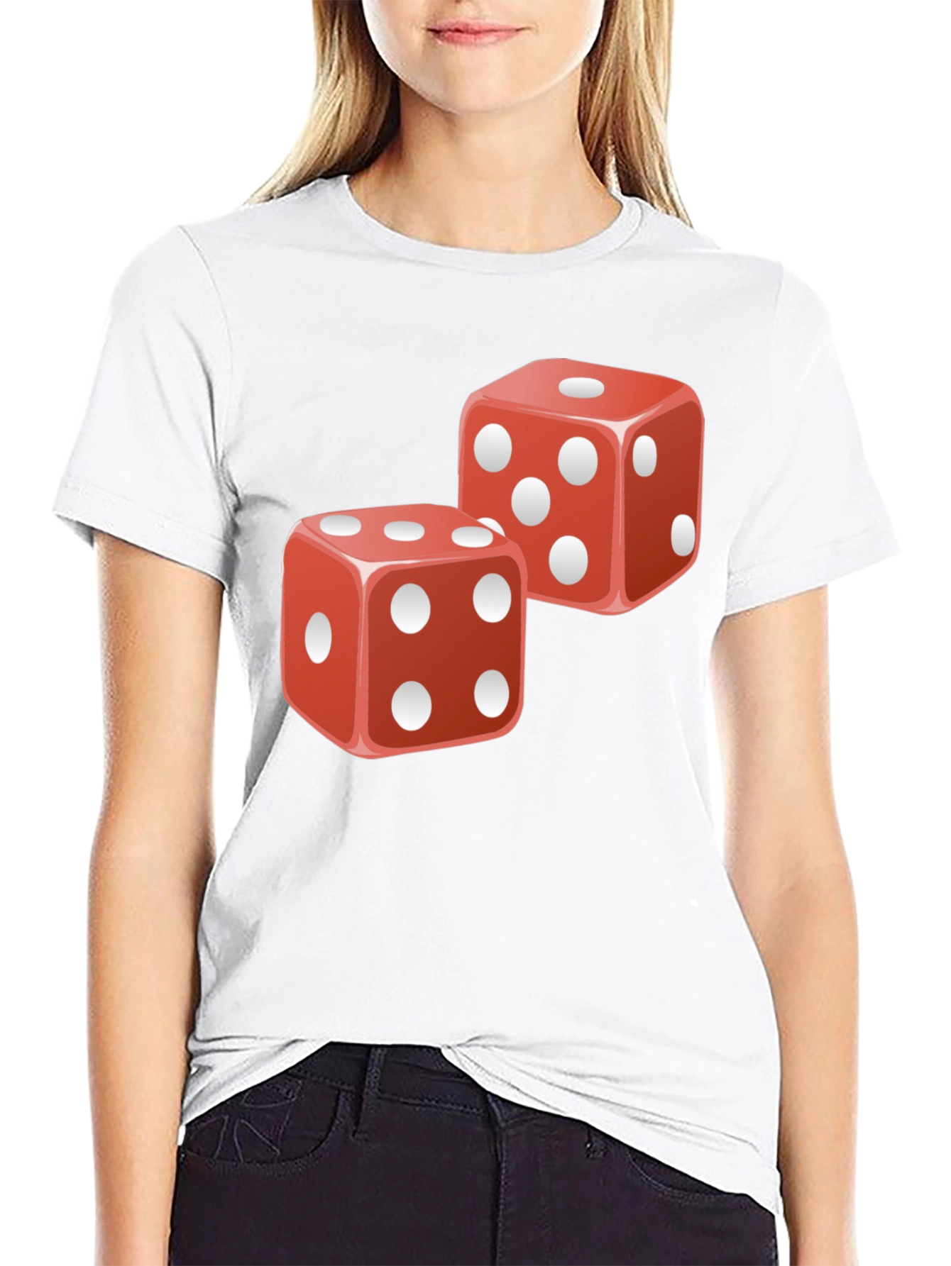 Lucky Dice Graphic T-Shirt - Black Cotton Tee