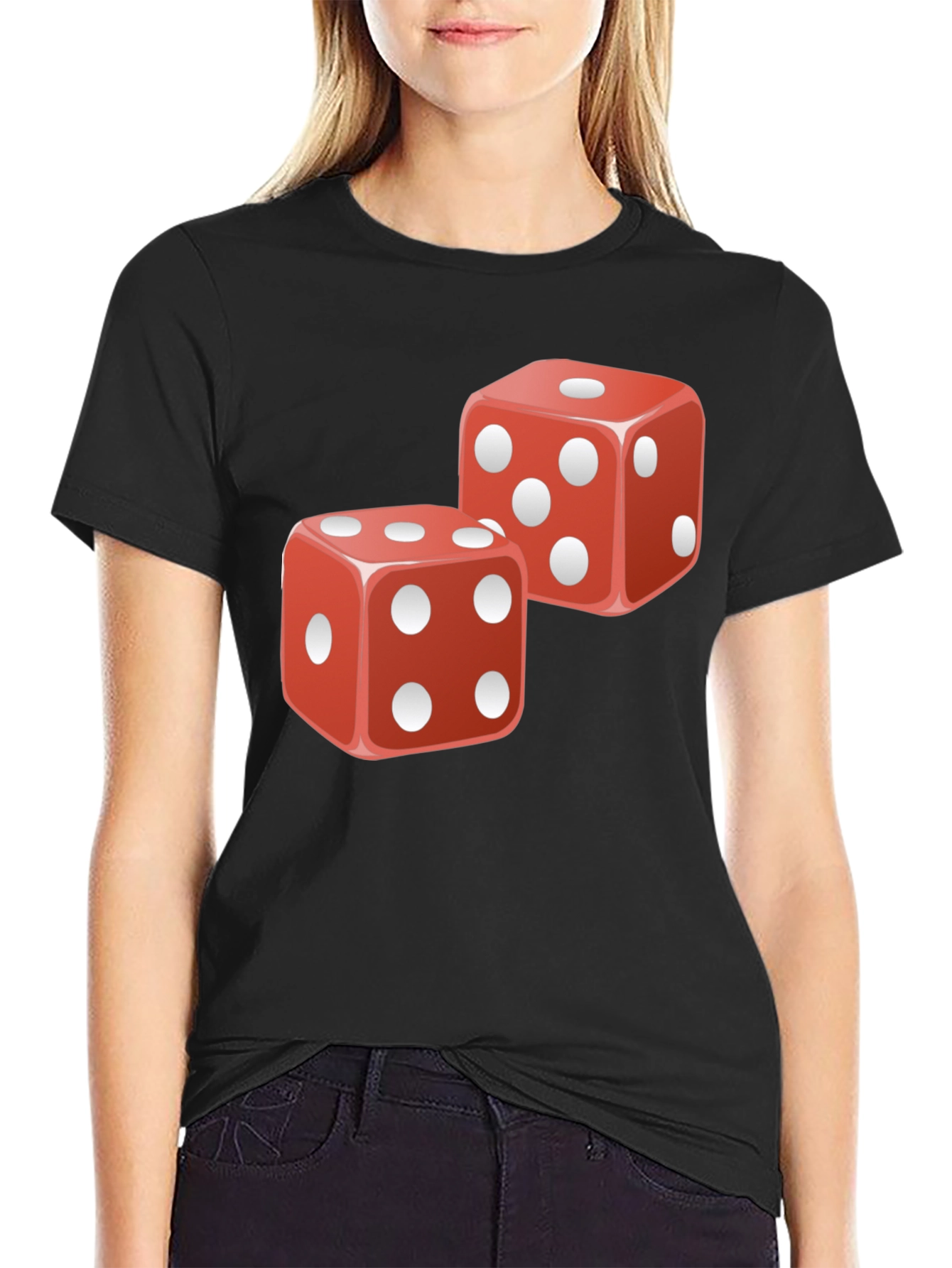 Lucky Dice Graphic T-Shirt - Black Cotton Tee