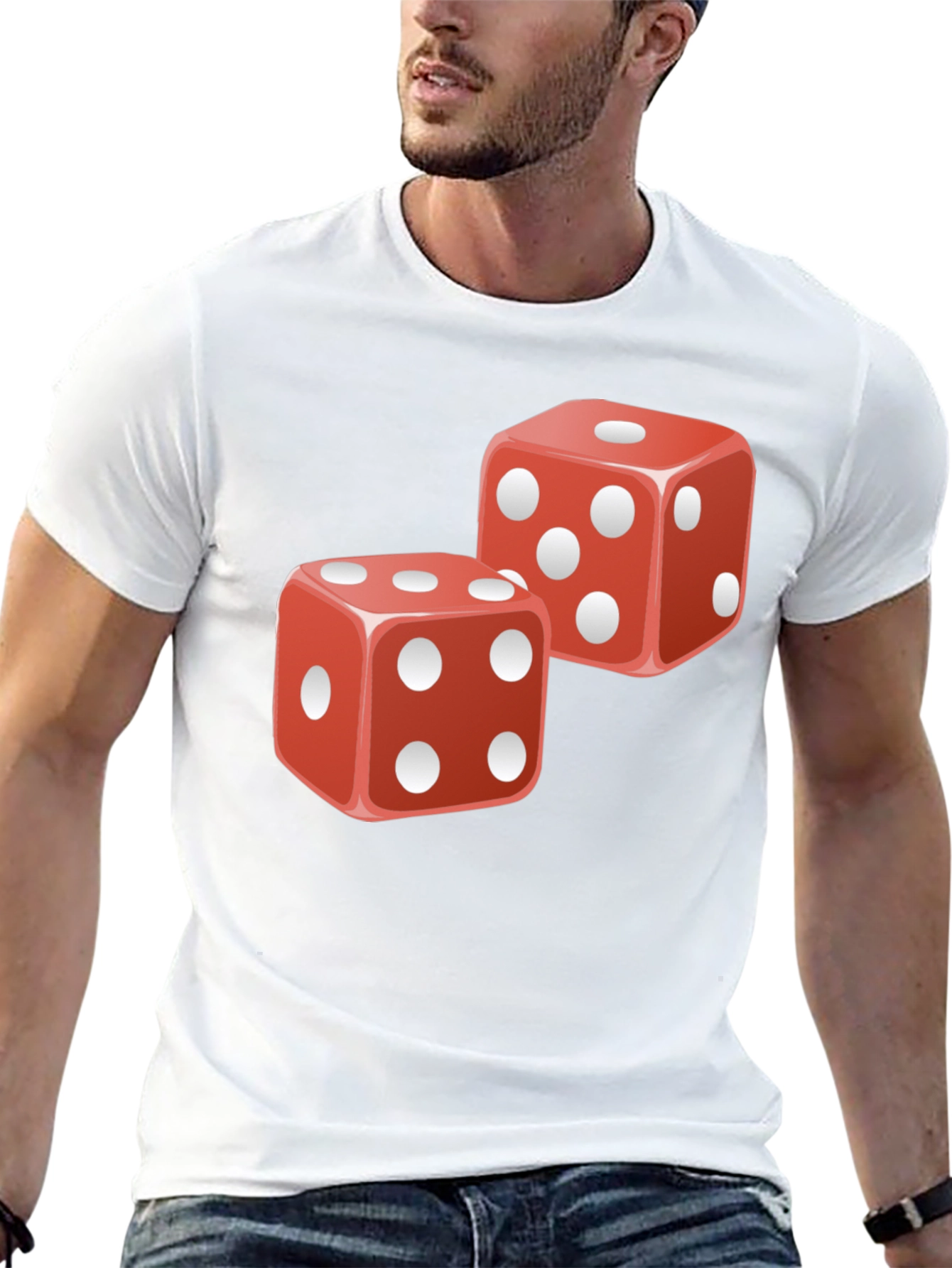 Lucky Dice Graphic T-Shirt - Black Cotton Tee