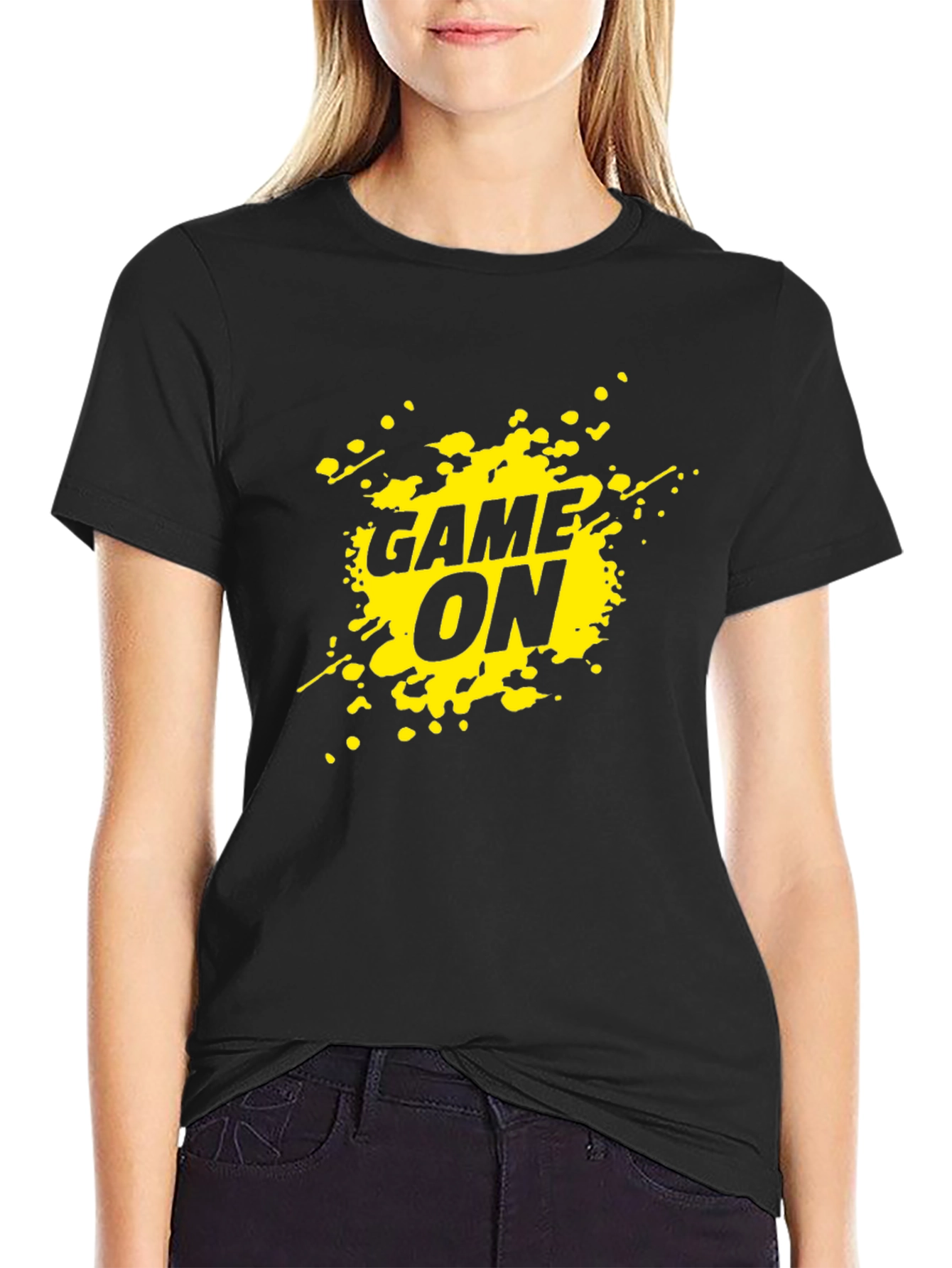 Game On Graphic Tee - Black Casual T-Shirt