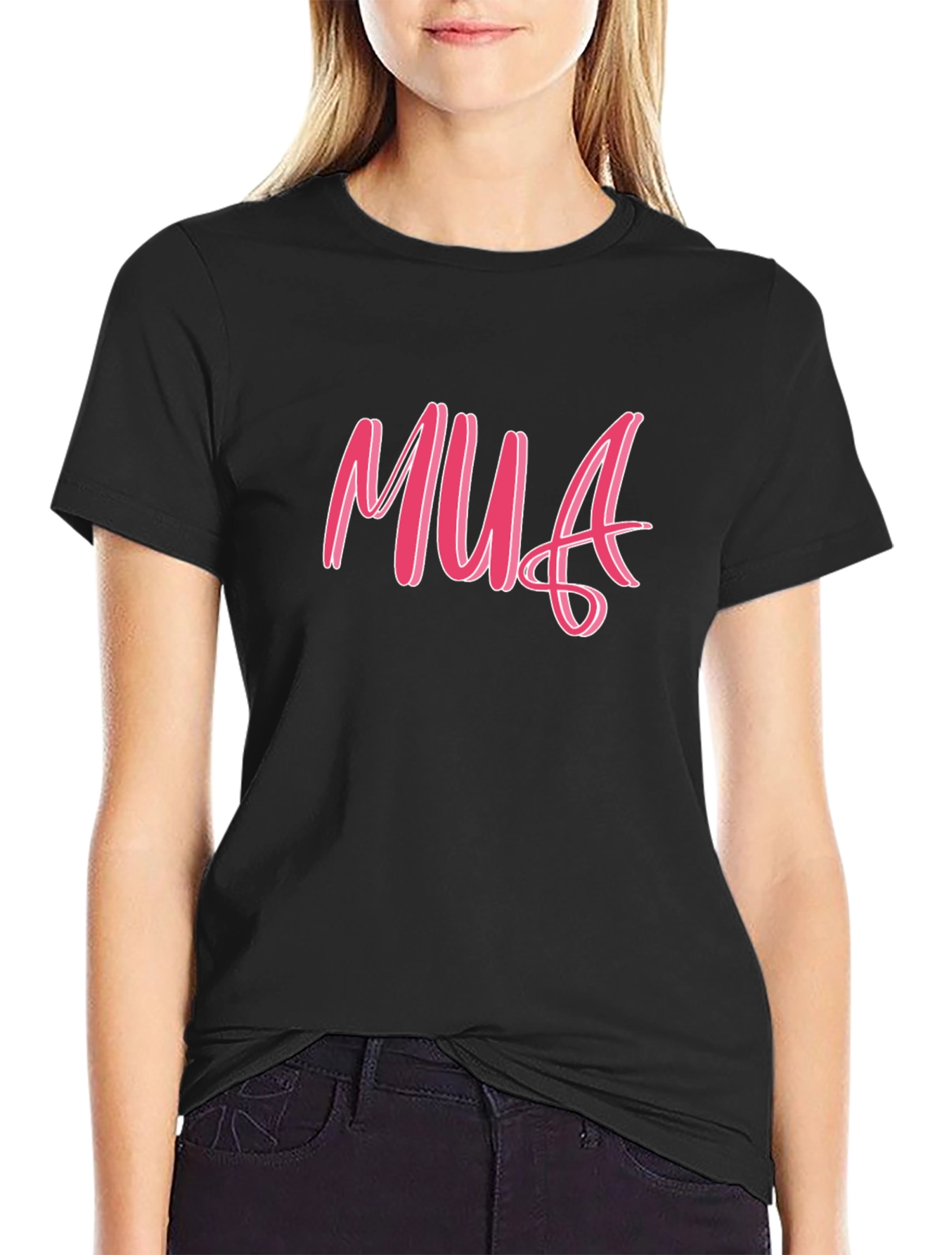 Pink MUA Graphic Tee - Unisex Black T-Shirt