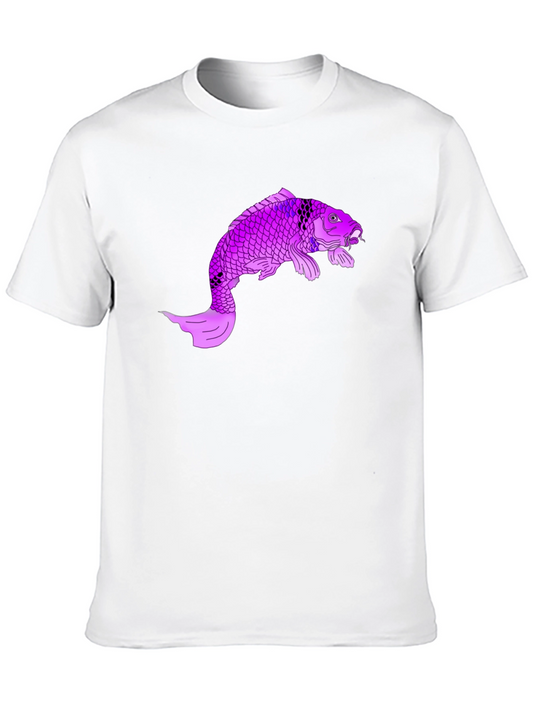 Koi Fish Graphic Tee - Stylish Black Cotton T-Shirt