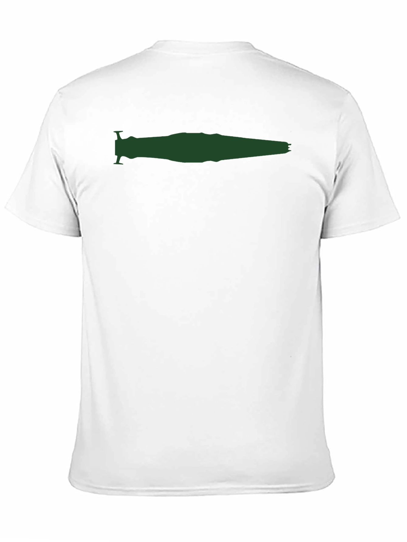 Mens Black T-Shirt with Green Spaceship Silhouette