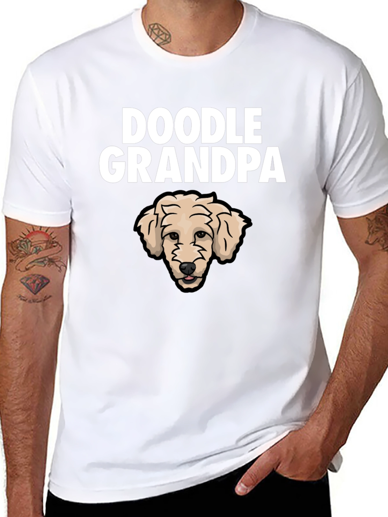 Doodle Grandpa Graphic T-Shirt - Perfect Dog Lover Gift